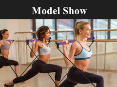 CoreFlex Fitness Yoga Pilates Bar with Resistance Bands | Portable Home Gym Trainer for Full Body Workout, CrossFit & Strength Training