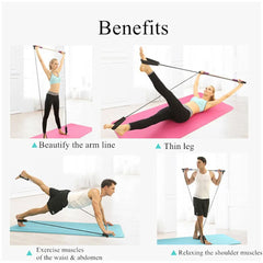 CoreFlex Fitness Yoga Pilates Bar with Resistance Bands | Portable Home Gym Trainer for Full Body Workout, CrossFit & Strength Training