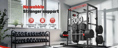 SportsRoyals Elite Power Rack | Multi-Functional Power Cage with LAT Pulldown Pulley System & Squat Rack Attachments for Home Gym Strength Training