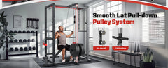 SportsRoyals Elite Power Rack | Multi-Functional Power Cage with LAT Pulldown Pulley System & Squat Rack Attachments for Home Gym Strength Training