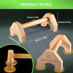 WoodCore Wooden Push-Up Bars | Durable Push-Up Stands for Gym, Handstand, and Body Building Training | Fitness Parallel Bars