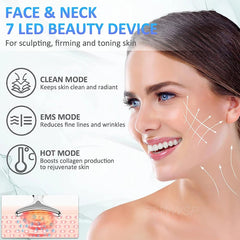 7-Color Light Therapy Facial & Neck Massager – Light Therapy & Sculpting Tool for At-Home Skin Care