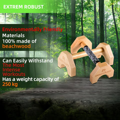 WoodCore Wooden Push-Up Bars | Durable Push-Up Stands for Gym, Handstand, and Body Building Training | Fitness Parallel Bars