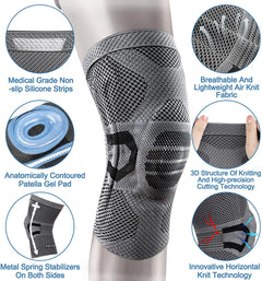 Neenca Pro Flex Knee Brace Compression Sleeve | Support for Pain Relief, Running, Workouts, Arthritis & Joint Recovery
