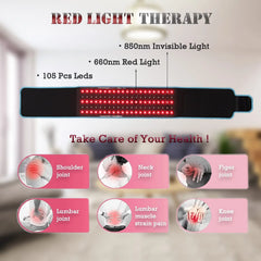 Laser Lipo Belt | Heating Belt with Red Light Therapy for Pain Relief, Fat Loss, and Skin Repair