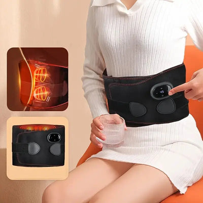 1pc Waist Massager, Electric Lumbar Heating Belt, Multi-gear Adjustment, Portable Heat Massage Waist Brace, Waist Support Belt F