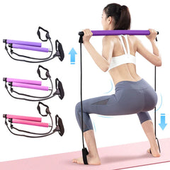 CoreFlex Fitness Yoga Pilates Bar with Resistance Bands | Portable Home Gym Trainer for Full Body Workout, CrossFit & Strength Training