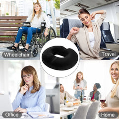 Relief Ring Orthopedic Donut Pillow Seat Cushion | Memory Foam Tailbone & Coccyx Support for Pain Relief – Ideal for Hemorrhoids, Pregnancy & Sciatica