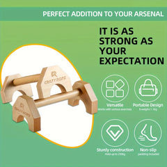 WoodCore Wooden Push-Up Bars | Durable Push-Up Stands for Gym, Handstand, and Body Building Training | Fitness Parallel Bars