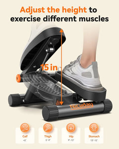 Nice Day Power Step Pro Mini Stair Stepper with Resistance Band - 300lbs