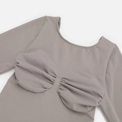 Shape Essence Women's Seamless Bodysuit | Long Sleeve Crew Neck Shapewear with Bust Support & Waist Slimming for Tummy Control