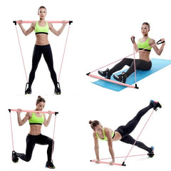CoreFlex Fitness Yoga Pilates Bar with Resistance Bands | Portable Home Gym Trainer for Full Body Workout, CrossFit & Strength Training