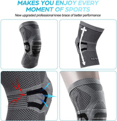 Neenca Pro Flex Knee Brace Compression Sleeve | Support for Pain Relief, Running, Workouts, Arthritis & Joint Recovery