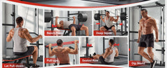 SportsRoyals Elite Power Rack | Multi-Functional Power Cage with LAT Pulldown Pulley System & Squat Rack Attachments for Home Gym Strength Training
