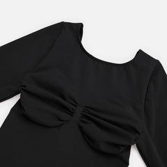 Shape Essence Women's Seamless Bodysuit | Long Sleeve Crew Neck Shapewear with Bust Support & Waist Slimming for Tummy Control