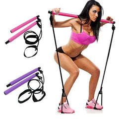 CoreFlex Fitness Yoga Pilates Bar with Resistance Bands | Portable Home Gym Trainer for Full Body Workout, CrossFit & Strength Training